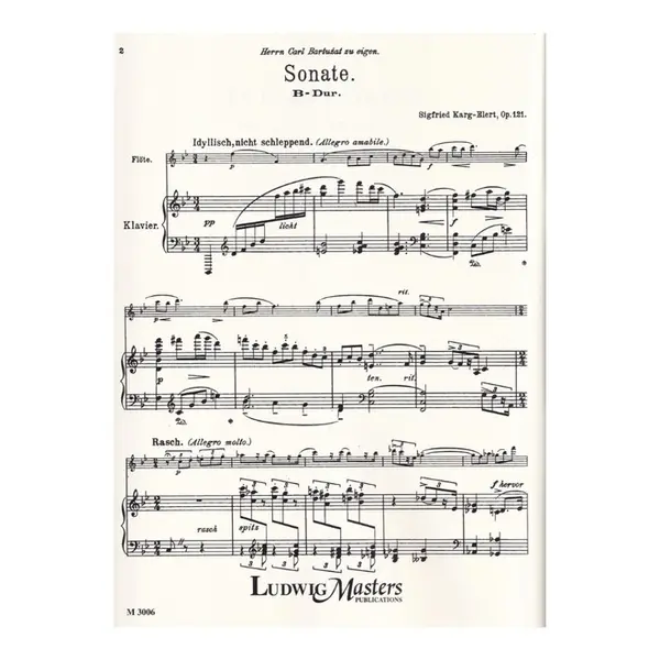 Sonata In B Flat For Flute And Piano Op.121