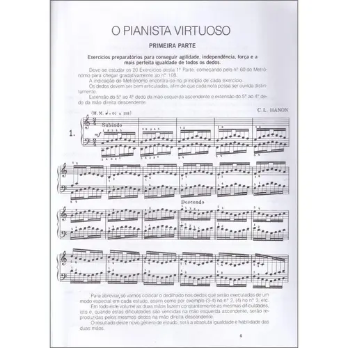 O Pianista virtuoso - escalas e exercícios