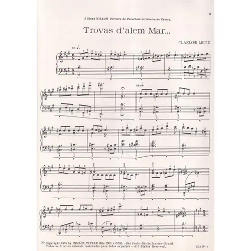 Trovas D`Alem Mar... para piano