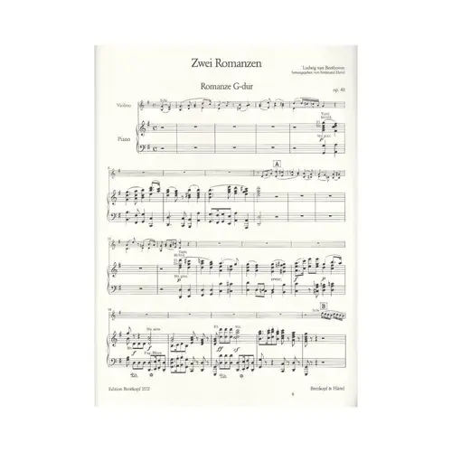 Two Romances for violin and orchestra In G Major Op.40 / In F Major Op. 50