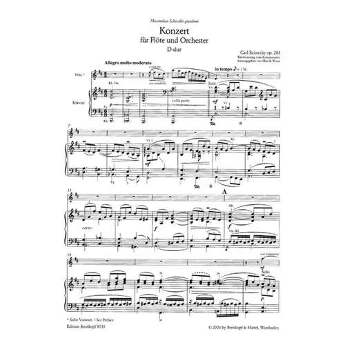 Concerto for flute and orchestra in D major Op.283 - piano reduction