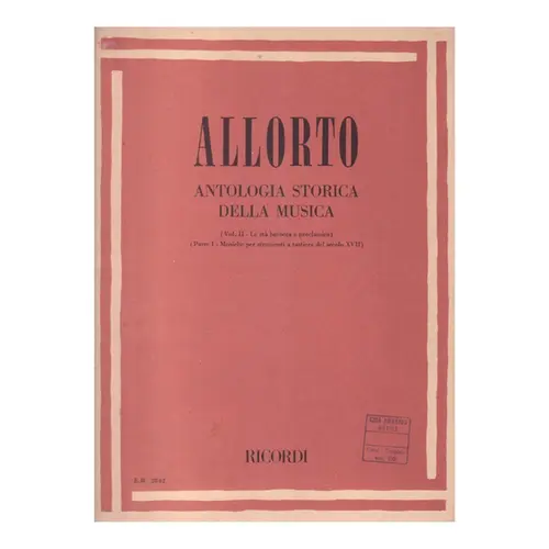 Antologia Storica Della Musica  Vol.II - Parte I