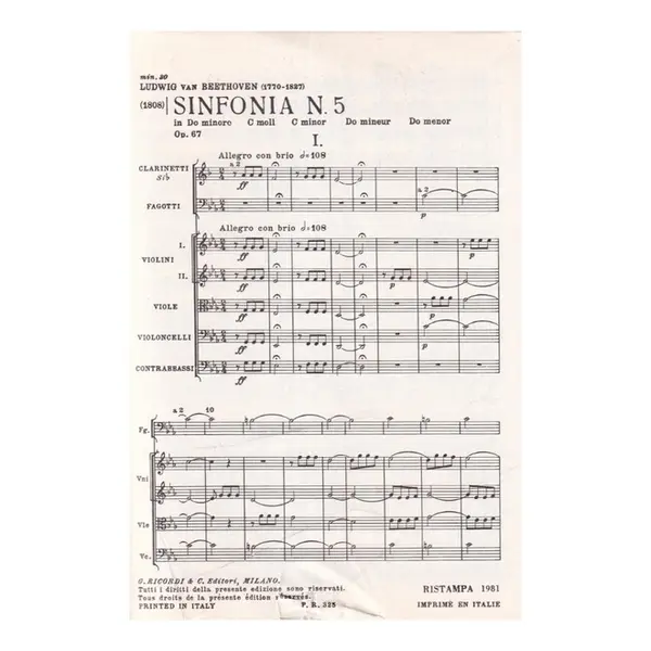 Sinfonia N.5 In Do Minore - Op.67  (partitura de bolso)