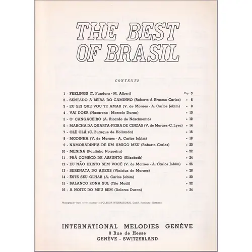 The best of Brazil vol.2 - piano and lyrics