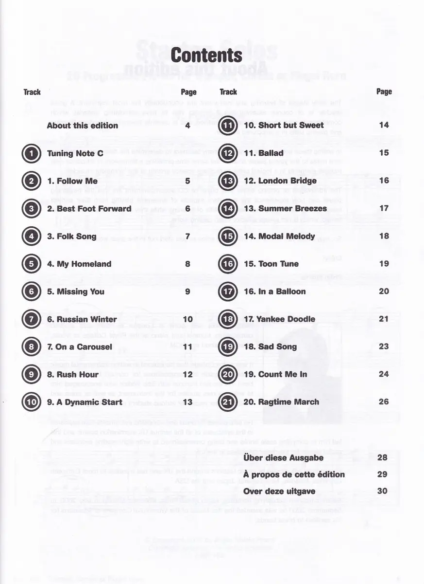 Starter Solos For Trumpet, Cornet Or Flugel Horn