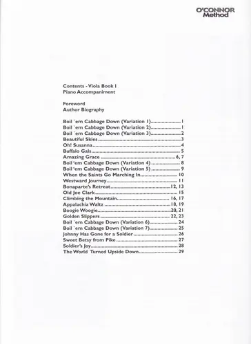 O' Connor Method - Piano Accompaniment Viola Book I
