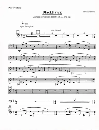 Blackhawk For Solo Bass Trombone And Tape