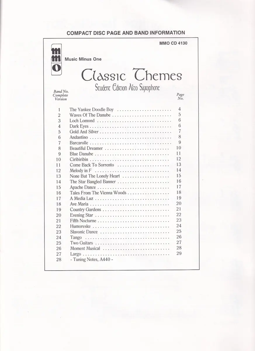 Classic Themes  - Alto Saxophone