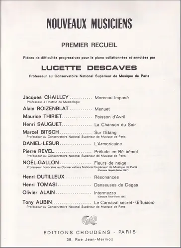 Nouveaux musiciens vol.1