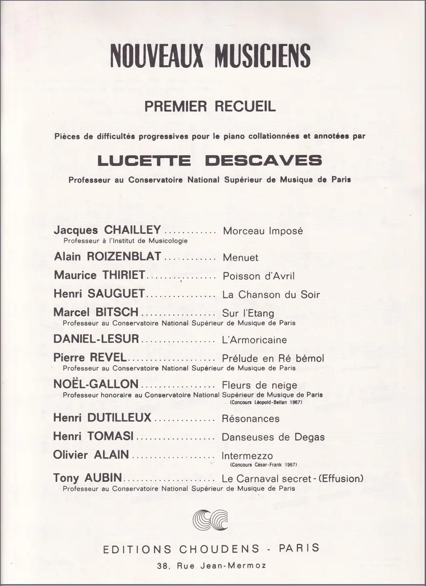 Nouveaux musiciens vol.1