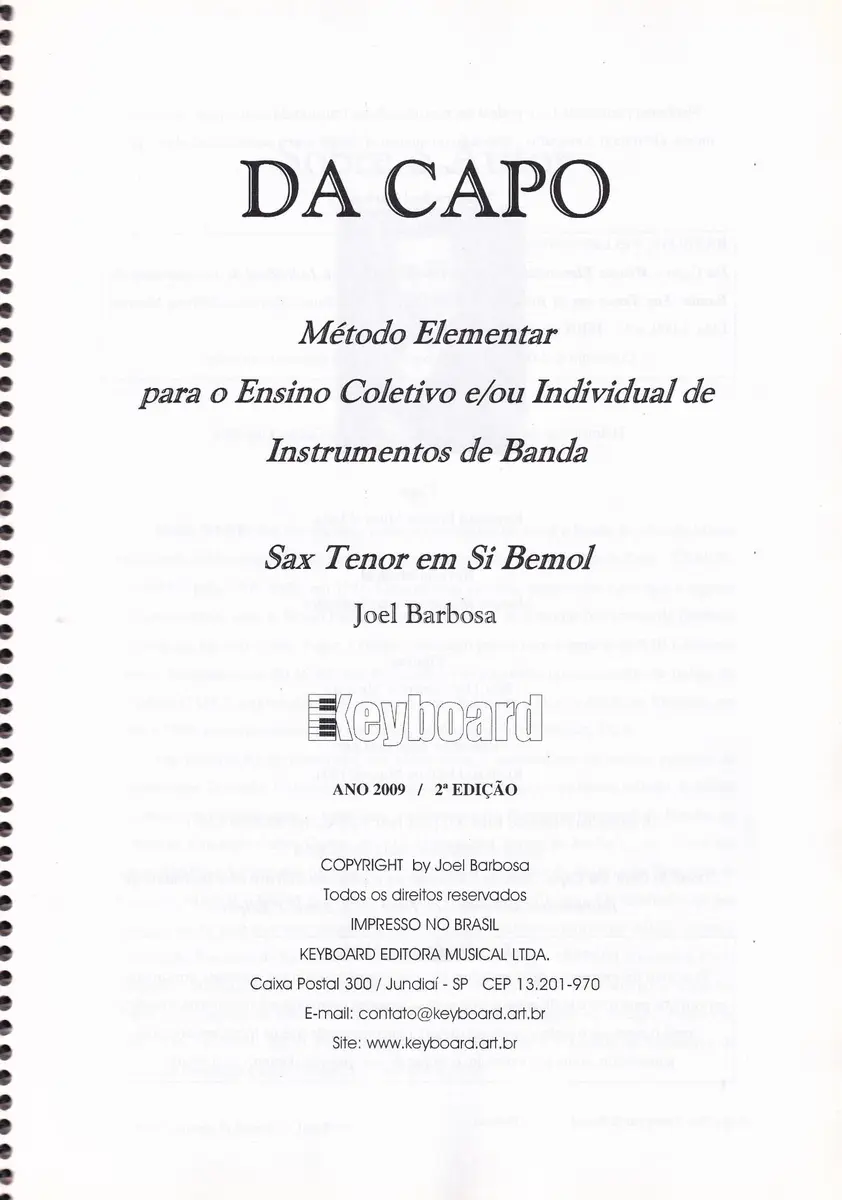 Da Capo - Saxofone Tenor