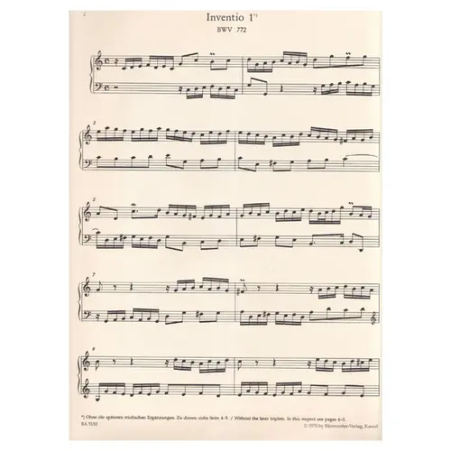 Inventionen und sinfonien - BWV 772 - 801 - Urtext
