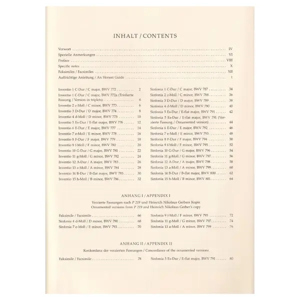 Inventionen und sinfonien - BWV 772 - 801 - Urtext