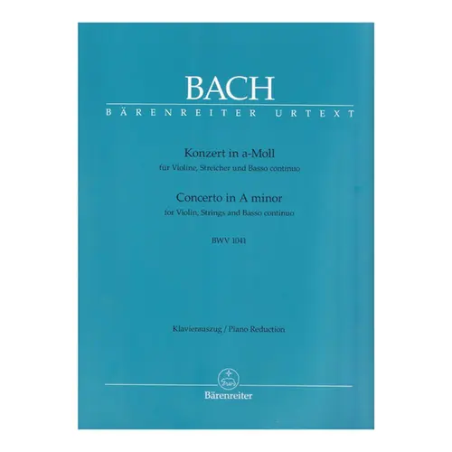 Concerto in A minor for violin, strings and basso continuo BWV 1041 - piano reduction