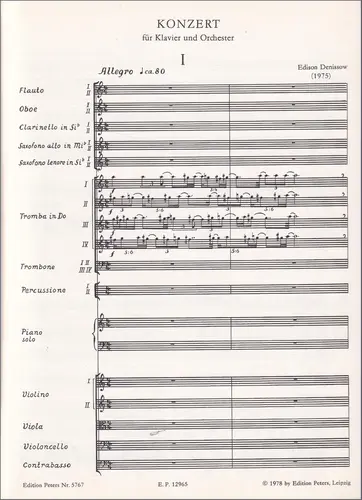 Klavierkonzert - partitur + klavier solo
