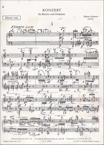Klavierkonzert - partitur + klavier solo
