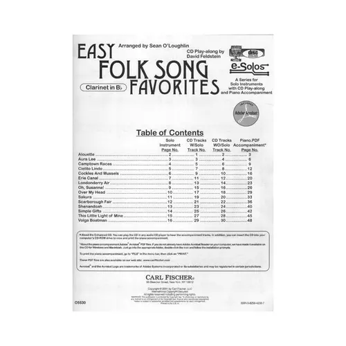 Easy Folk Song Favorites  - Clarinet