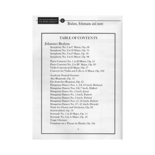 The Orchestra Musician'S Cd-Rom Library Vol.03 - Brahms,Schumann And More - Trumpet