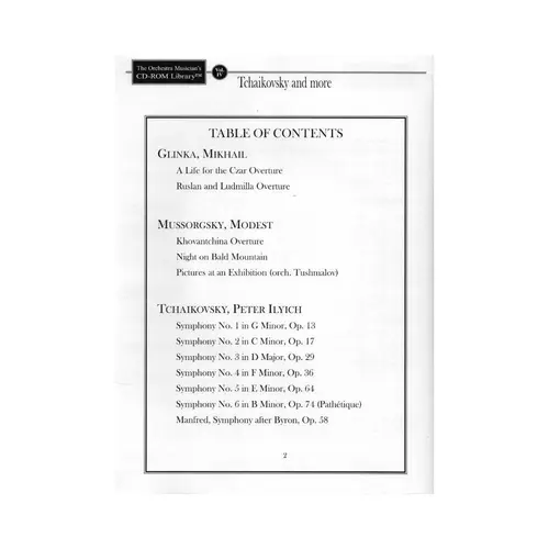 The Orchestra Musician'S Cd-Rom Library Vol.04 - Tchaikovsky And More - Trumpet