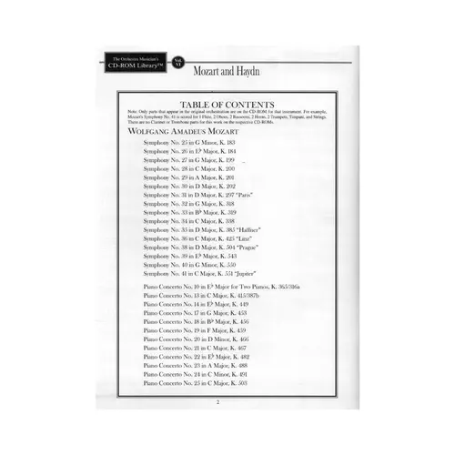 The Orchestra Musician'S Cd-Rom Library Vol.06 - Mozart And Haydn - Trumpet