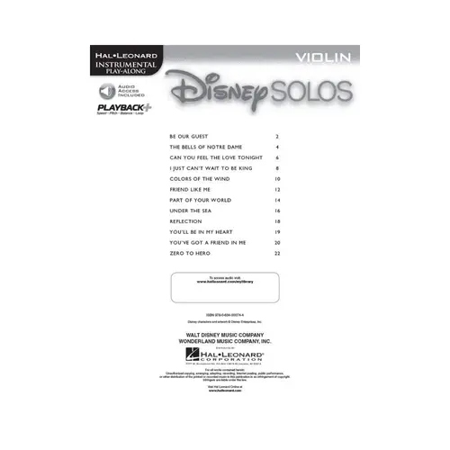 Disney Solos For Violin