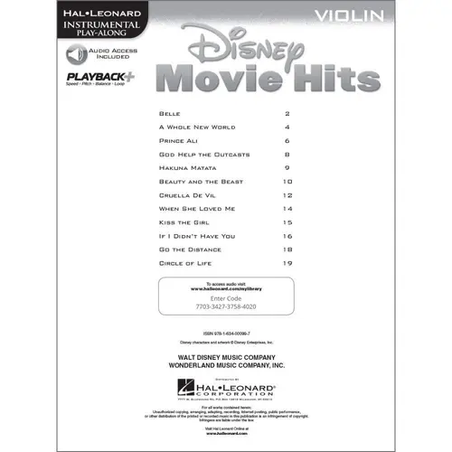 Disney Movie Hits - Violin