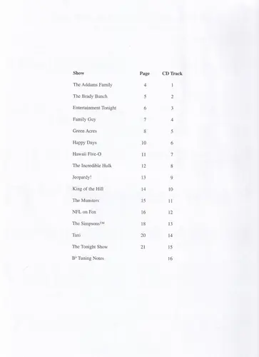 Tv Favorites - Tenor Sax