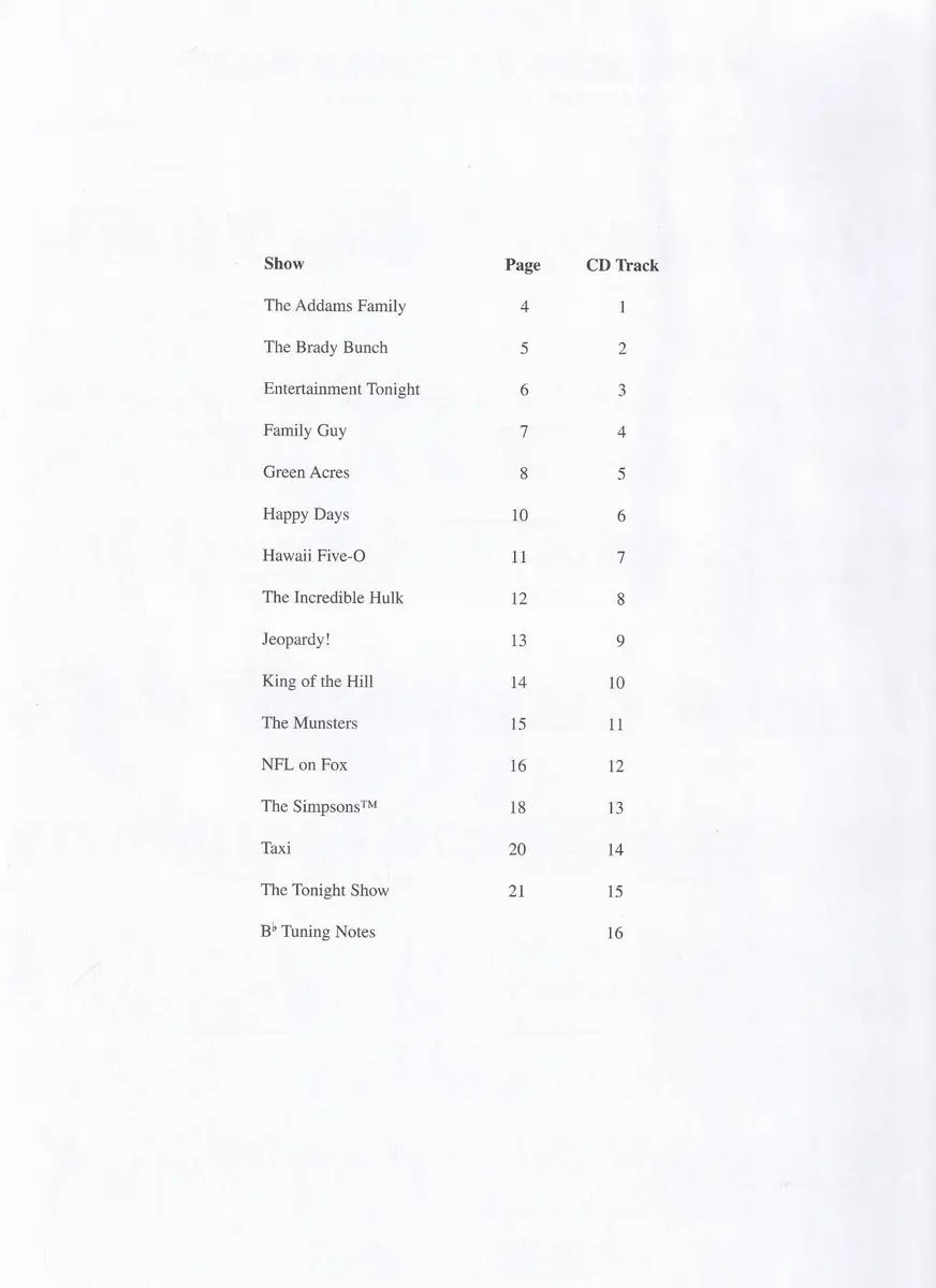 Tv Favorites - Tenor Sax