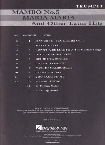 Mambo N.5; Maria Maria And Other Latin Hits-Trumpet