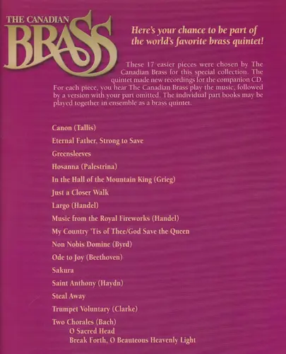 17 Easy Pieces - Horn In F - Play Along With Canadian Brass