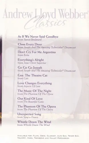 Andrew Lloyd Webber Classics  - Tenor Sax