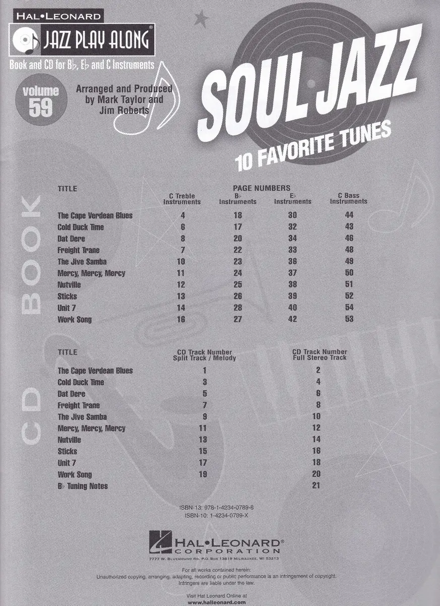 Soul Jazz - Jazz Play Along - Vol.59