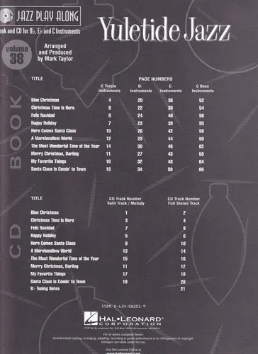 Yuletide Jazz - Jazz Play Along Vol.38