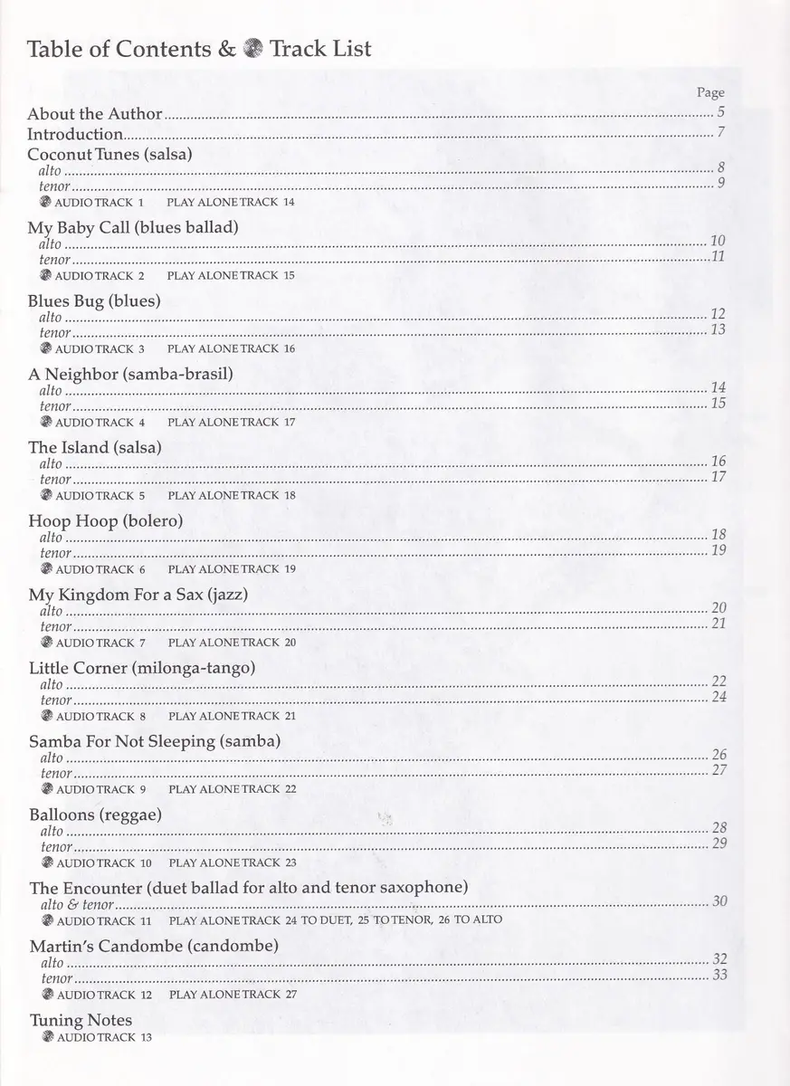 Music For Saxophone  For Alto E Tenor