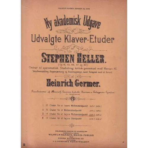Udvalgte Klavier-Etuder - III - Vol.5  (Edição Antiga)