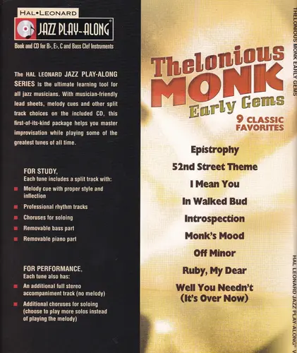 Thelonious Monk - Early Gems - Jazz Play Along Vol.156