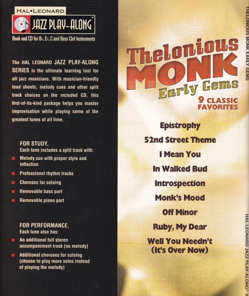 Thelonious Monk - Early Gems - Jazz Play Along Vol.156