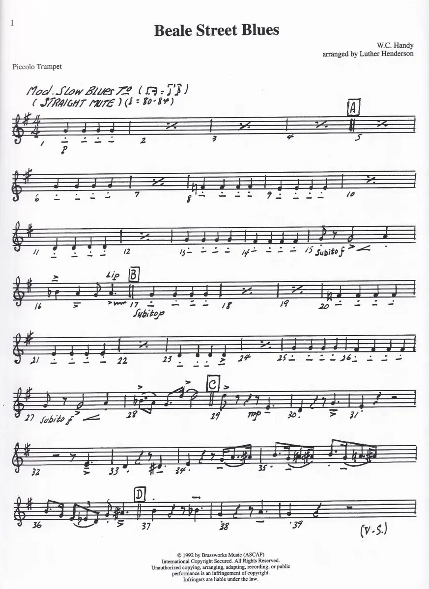Beale Street Blues -  Score And Parts