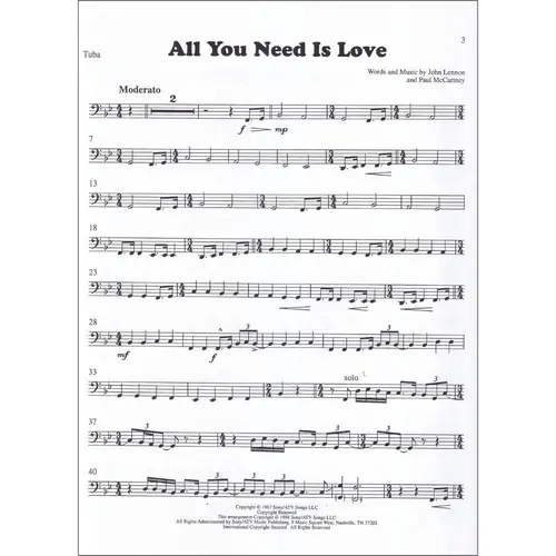 All You Need Is Love - Tuba (B.C.)