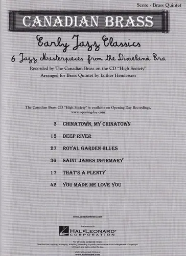 Early Jazz Classics - Score+Parts