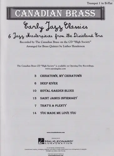 Early Jazz Classics - Trumpet 1