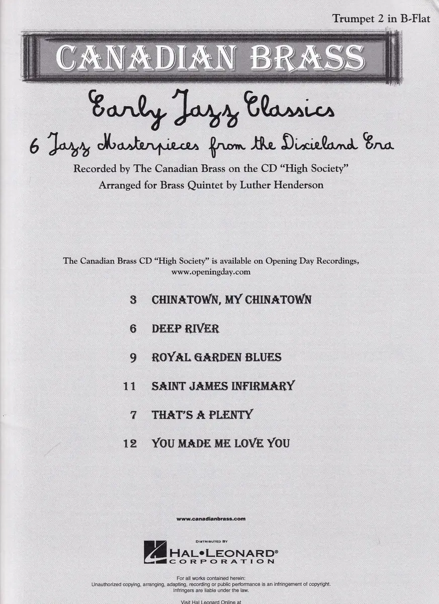 Early Jazz Classics - Trumpet 2