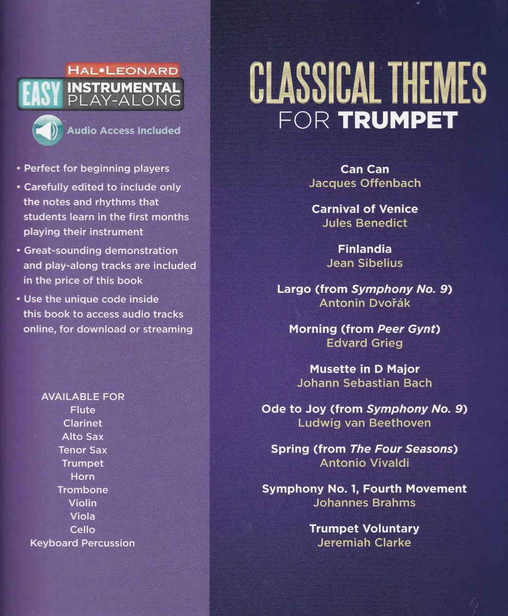 Classical Themes - Trumpet Easy Instrumental Play-Along