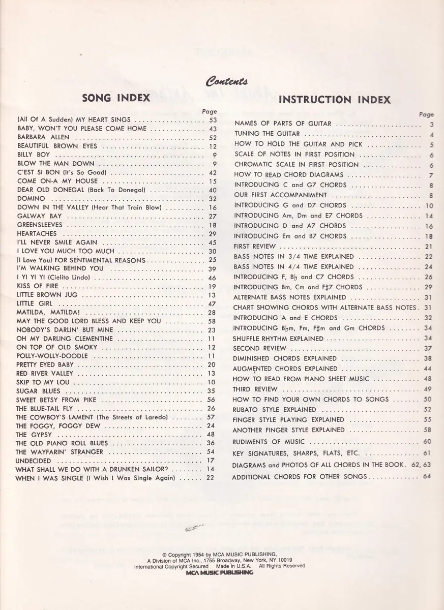Guitar Method & Song Folio - Exemplar Antigo