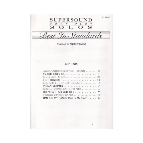 Best In Standards - Supersound - Clarinet - Exemplar Antigo
