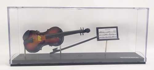 Violino In Miniatura In Legno Con Custodia - Modello Decorativo 8cm - Perfect Per Appassionati Di Musica - Foto 11