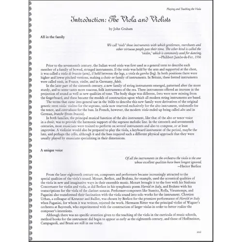Playing and Teaching the Viola - A Comprehensive Guide to the Central Clef Instrument and Its Music
