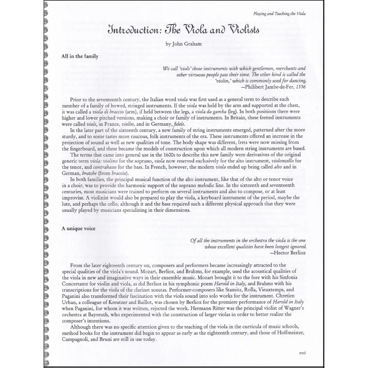 Playing and Teaching the Viola - A Comprehensive Guide to the Central Clef Instrument and Its Music