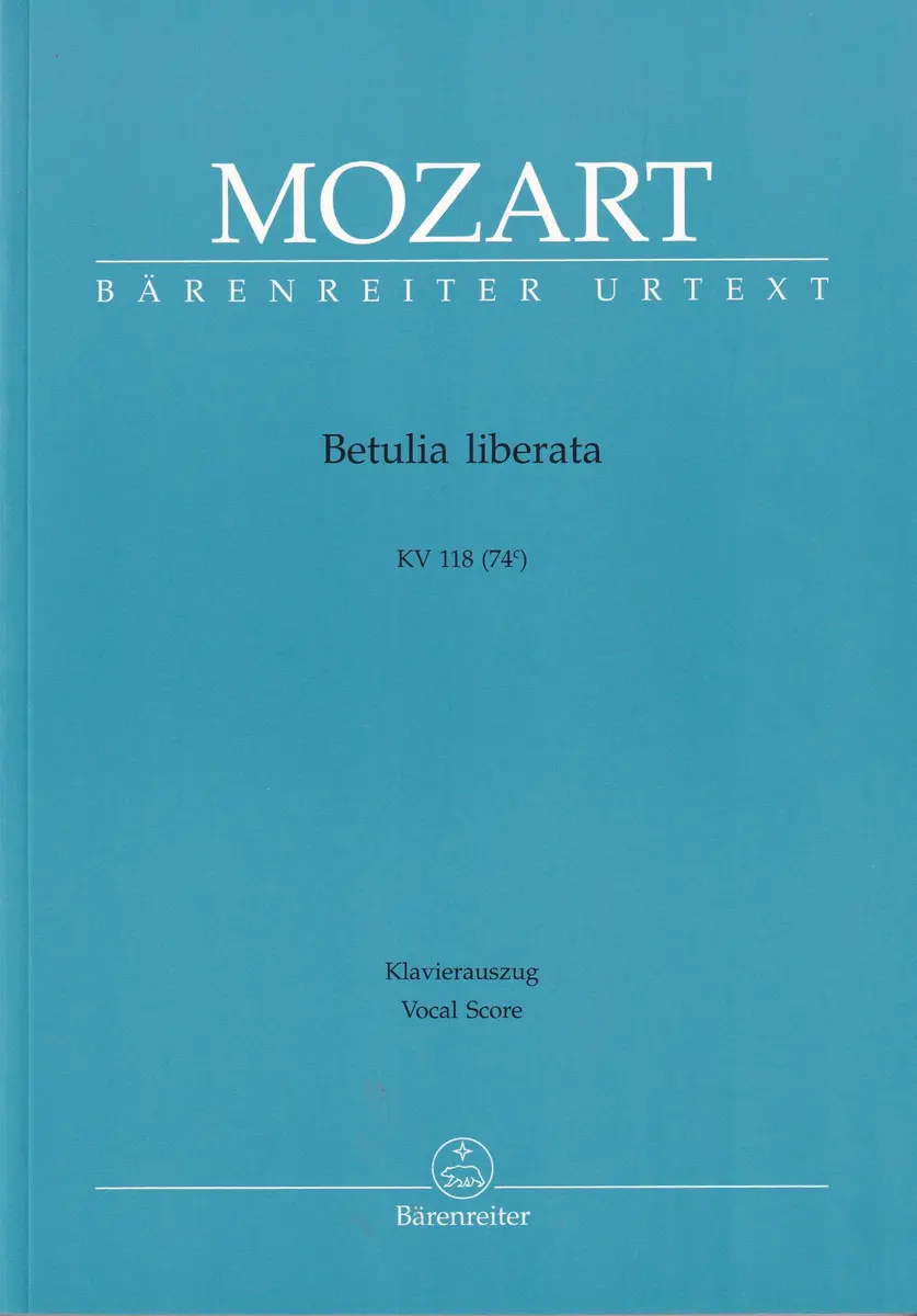 Betulia liberata KV 118 (74c) - vocal score