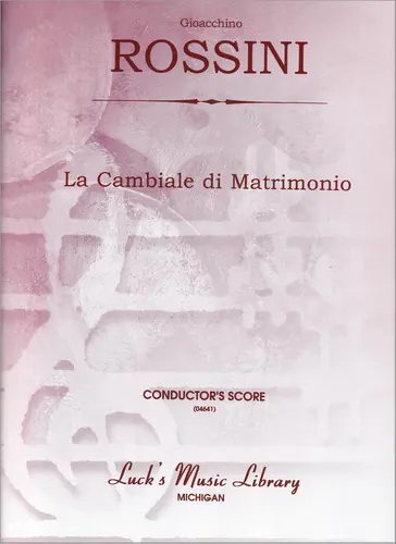 La cambiale di matriomonio - full score